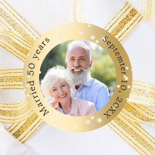 Adesivo Aniversário de 50 anos de casamento de diamantes d