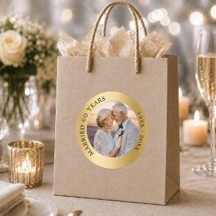 Adesivo aniversário de 50 anos de casamento dourado foto