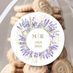 Adesivo Aniversário de 50 anos de Casamento Floral Lavanda