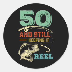 Adesivo Aniversário de 50 anos de pesca Fazendo 50 anos Pe