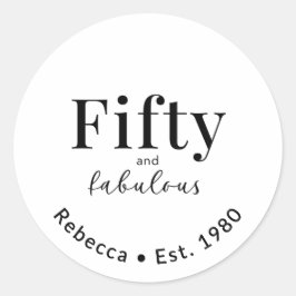 Adesivo Aniversário de 50 anos Fabuloso Personalizado