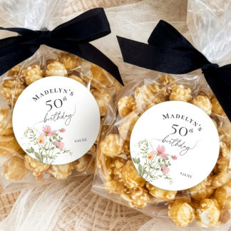 Adesivo Aniversário de 50 anos Flor Feminina