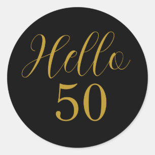 Adesivo Aniversário de 50 anos Preto Dourado