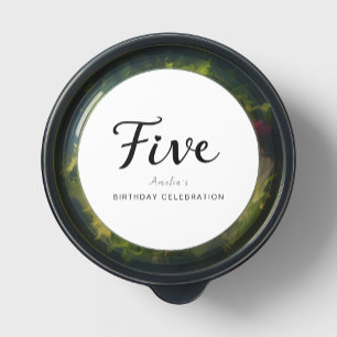 Adesivo Aniversário de 5 anos em Script Preto Minimalista 