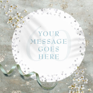 Adesivo Aniversário de 60 anos Corações Confetes