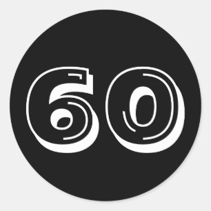 Adesivo Aniversário de 60 anos preto
