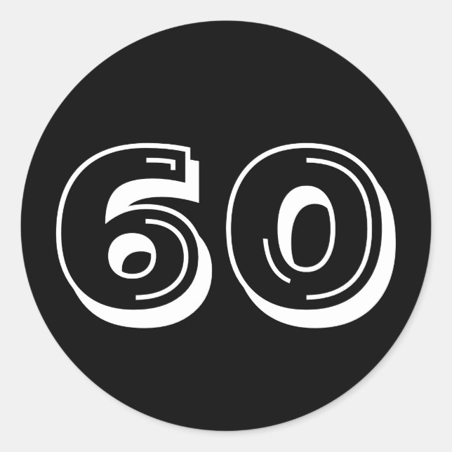 Adesivo Aniversário de 60 anos preto (Frente)