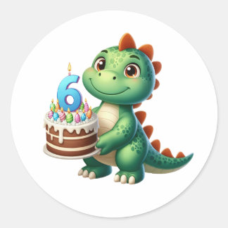 Adesivo Aniversário de 6 anos do Dino