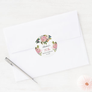 ADESIVO Aniversário de 70 anos Floral Elegante Pin