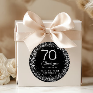 Adesivo Aniversário de 70 de Ouros Elegantes Obrigado Stic