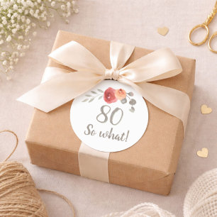 Adesivo Aniversário de 80 anos Inspirador Aquarela Floral