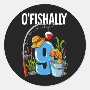 Adesivo Aniversário de 9 Anos de Pescaria O'fishally 9 Ano