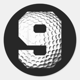 Adesivo Aniversário de 9 anos do menino jogador de golfe