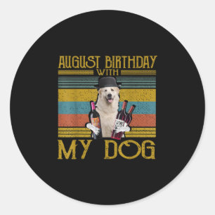 Adesivo Aniversário De Agosto Com Meu Excelente Pirenéus C