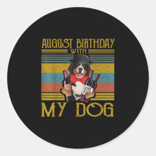 Adesivo Aniversário De Agosto Com O Meu Cachorro Bemese Mo