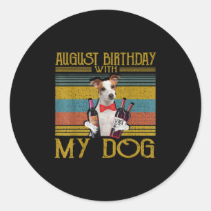Adesivo Aniversário De Agosto Com O Meu Jack Russell Dog 2