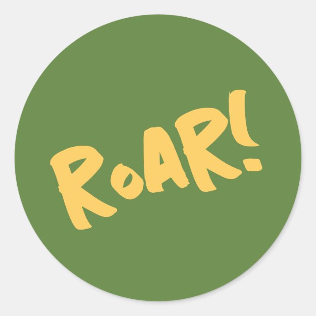 Adesivo Aniversário de Animais da Festa Roar (Frente)