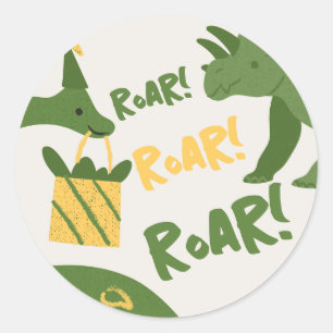 Adesivo Aniversário de Animais da Festa Roar
