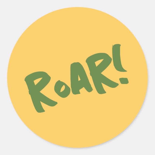 Adesivo Aniversário de Animais da Festa Roar (Frente)