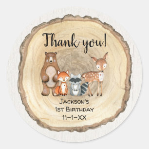 Adesivo Aniversário de animais da floresta russa