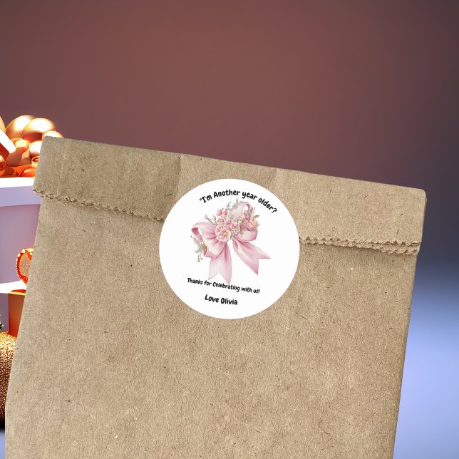 Adesivo Aniversário de Arco Floral Rosa-Rosa-Bonita (Criador carregado)