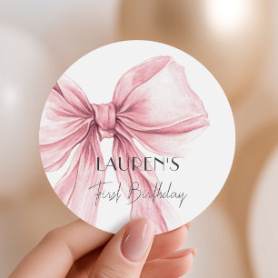 Adesivo Aniversário de Arco Rosa-Rosa-Blush Super Elegante