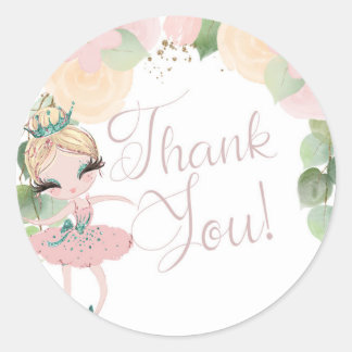 ADESIVO ANIVERSÁRIO DE BALLERINA | FLORAL| FAVOR