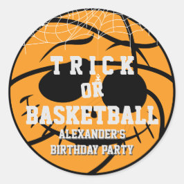 Adesivo Aniversário de Bola de Halloween ou Basket