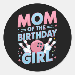 Adesivo Aniversário de Boliche Mãe da Garota de Aniversári