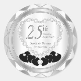 Adesivo Aniversário de Casamento de 25 Silver