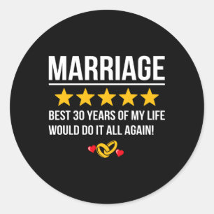 Adesivo Aniversário de Casamento de 30 Anos