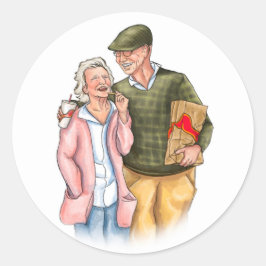Adesivo Aniversário de casamento de namorados, velho casal