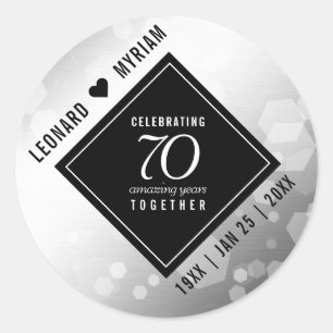 Adesivo Aniversário de Casamento do 70 Platinum