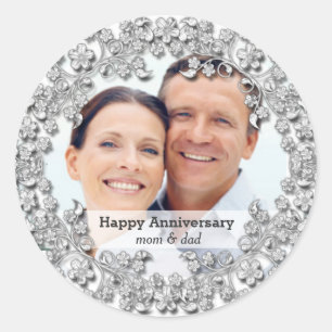 Adesivo Aniversário de casamento do diamante com uma foto