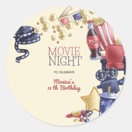 Adesivo Aniversário de cinema para crianças