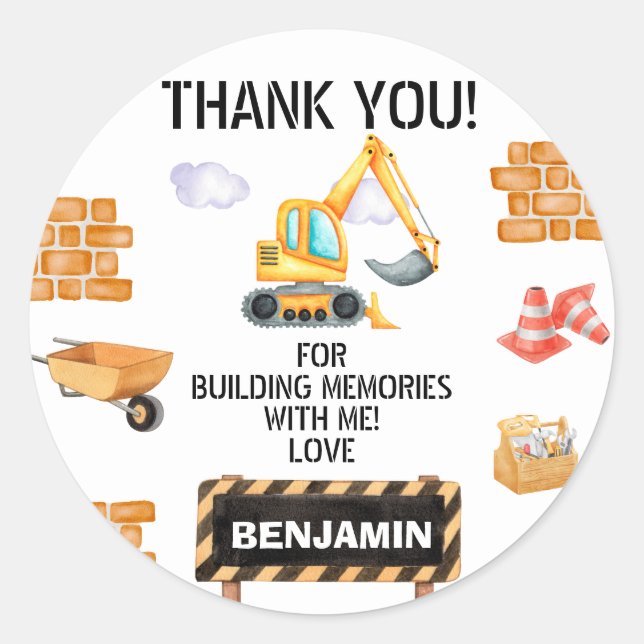 Adesivo Aniversário de Construção de Cáudia (Frente)