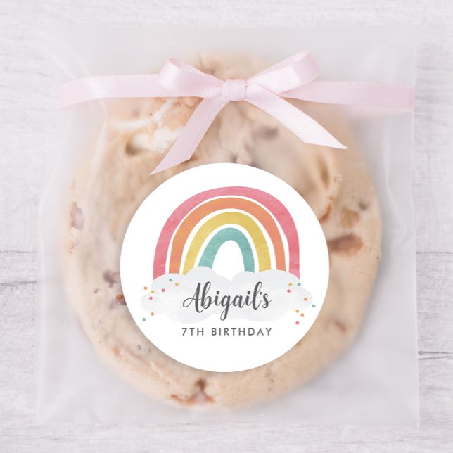 Adesivo Aniversário de criança Colorido de Caligrafia Arco (Criador carregado)