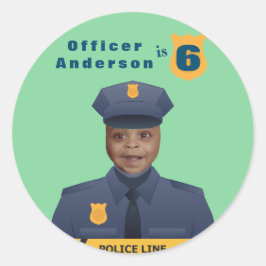 Adesivo Aniversário de criança da Polícia