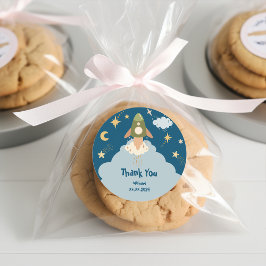 Adesivo Aniversário de criança de aventura do espaço