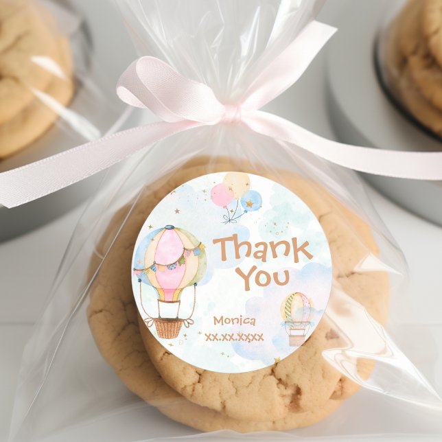 Adesivo Aniversário de criança de balões de ar quente com  (Criador carregado)