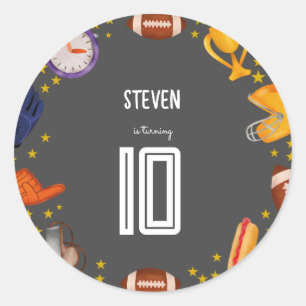 Adesivo Aniversário de criança de bola de futebol american