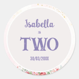 Adesivo Aniversário de criança de borboletas roxas, cor-de