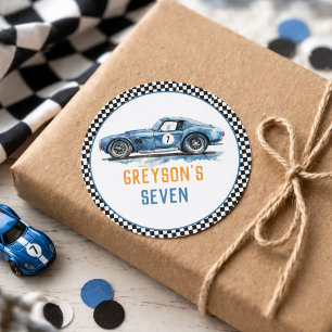 Adesivo Aniversário de criança de Carro Azul Legal para Me