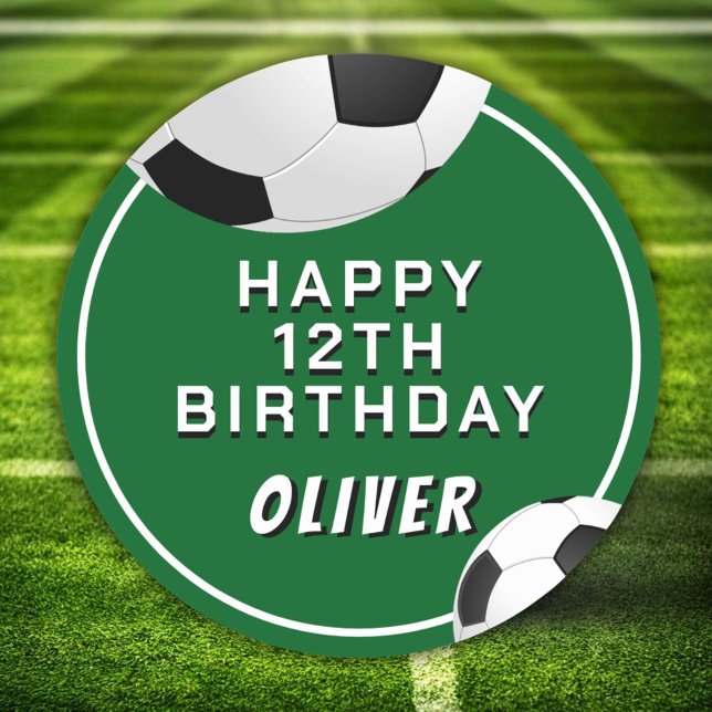 Adesivo Aniversário de criança De Futebol Da Bola De Futeb (Criador carregado)