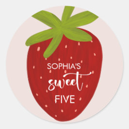 Adesivo Aniversário de criança de morango doce