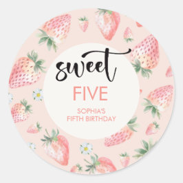 Adesivo Aniversário de criança de morango doce