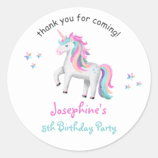 Adesivo Aniversário de criança de Pastel Magical Unicorn