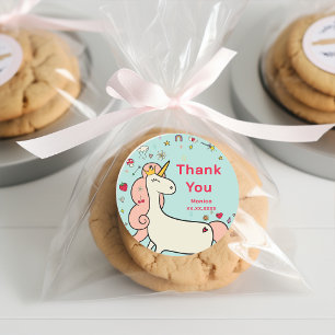 Adesivo Aniversário de criança de unicórnio de cartoon mág