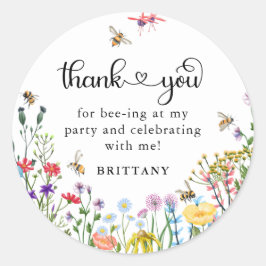 Adesivo Aniversário de criança de Wildflower & BumbleBee