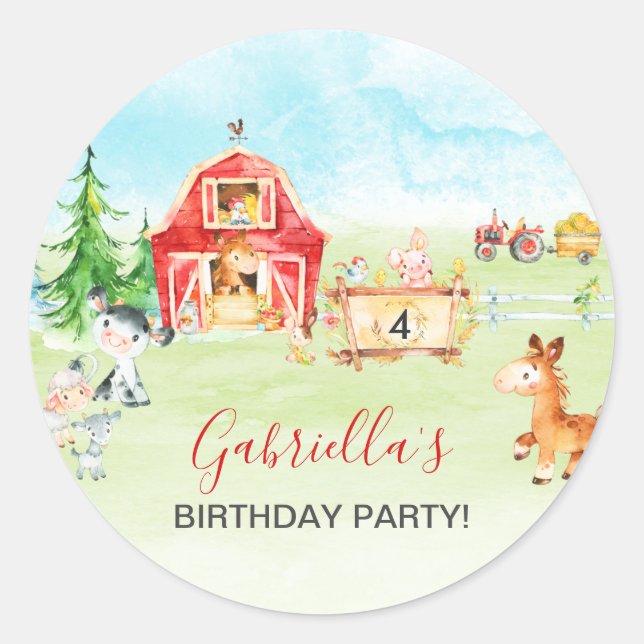 Adesivo Aniversário de criança do estaleiro e de animais d (Frente)